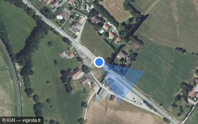 Vue satellite de l'emplacement du radar tourelle à Arthaz-Pont-Notre-Dame