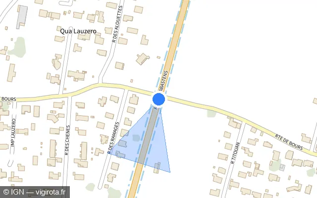 Vue plan de l'emplacement du radar tourelle à Orleix