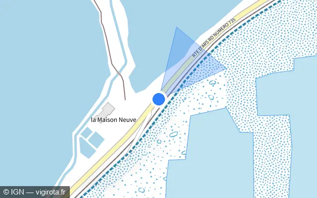 Vue plan de l'emplacement du radar tourelle à Ars-en-Ré