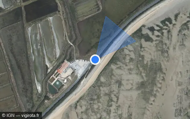 Vue satellite de l'emplacement du radar tourelle à Ars-en-Ré