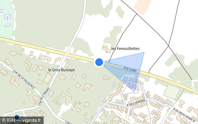 Vue plan de l'emplacement du radar tourelle à La Couarde-sur-Mer