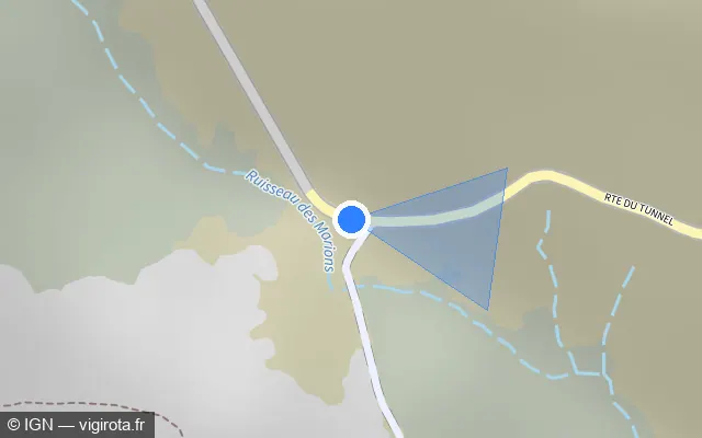 Vue plan de l'emplacement du radar tourelle à Le Roux