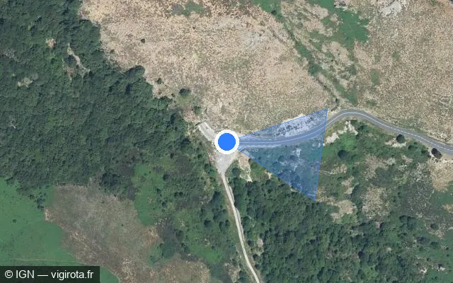Vue satellite de l'emplacement du radar tourelle à Le Roux