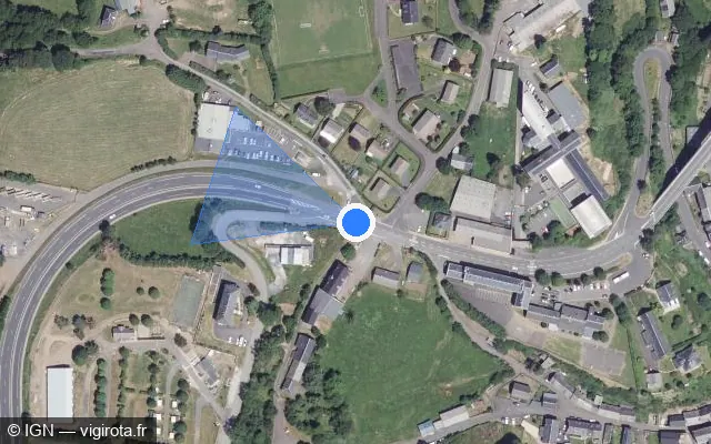 Vue satellite de l'emplacement du radar tourelle à Rochefort-Montagne