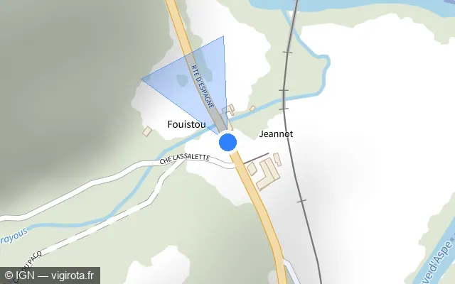 Vue plan de l'emplacement du radar tourelle à Lurbe-Saint-Christau