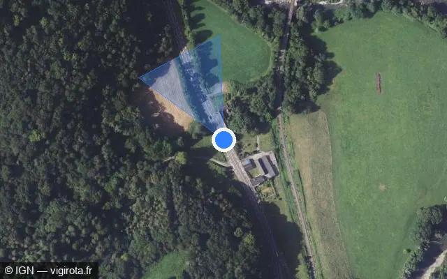 Vue satellite de l'emplacement du radar tourelle à Lurbe-Saint-Christau