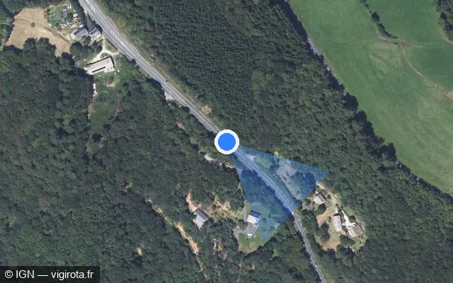 Vue satellite de l'emplacement du radar tourelle à Lagarde-Marc-la-Tour
