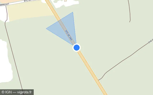 Vue plan de l'emplacement du radar tourelle à Castets