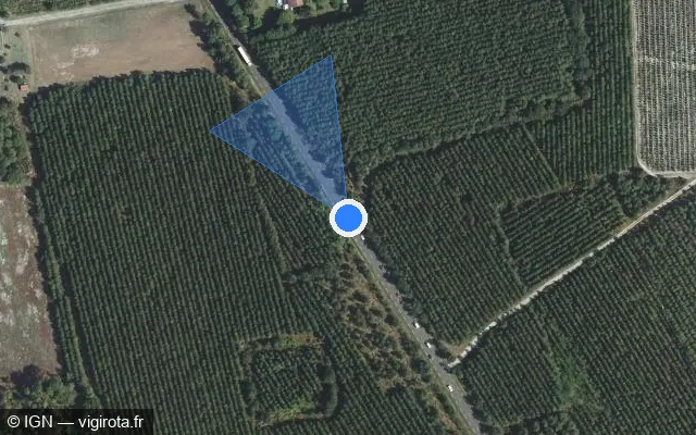 Vue satellite de l'emplacement du radar tourelle à Castets