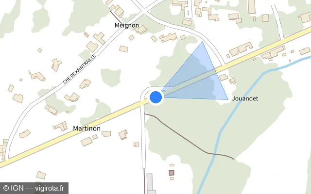 Vue plan de l'emplacement du radar tourelle à Saint-Sever