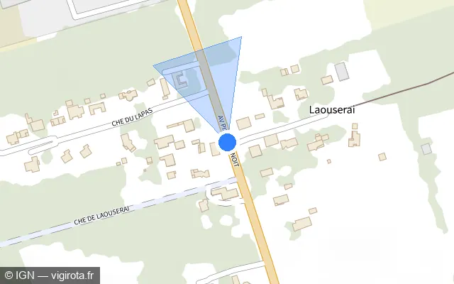 Vue plan de l'emplacement du radar tourelle à Saint-Paul-lès-Dax