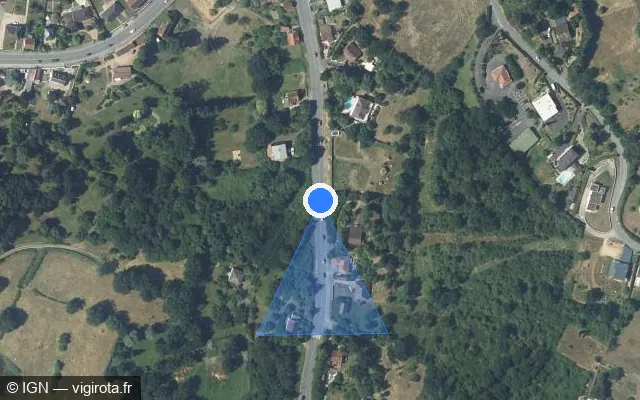 Vue satellite de l'emplacement du radar tourelle à Désertines