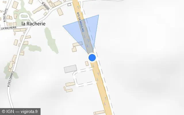Vue plan de l'emplacement du radar tourelle à Contigny