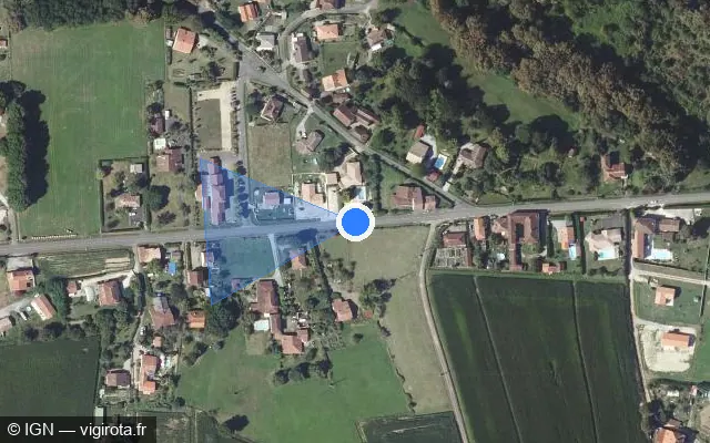 Vue satellite de l'emplacement du radar tourelle à Banos