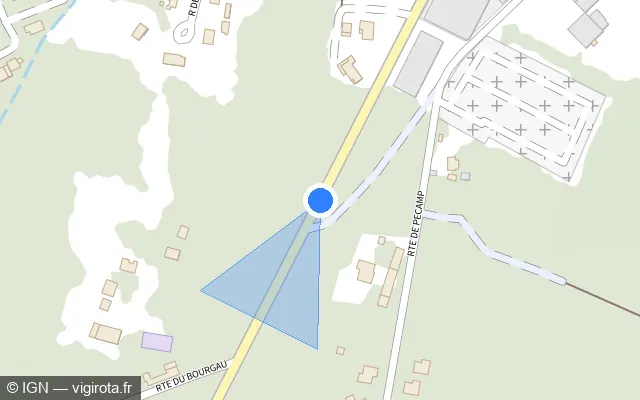 Vue plan de l'emplacement du radar tourelle à Pontenx-les-Forges