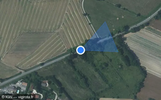 Vue satellite de l'emplacement du radar tourelle à Lectoure