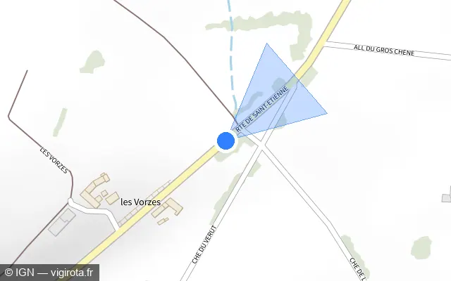 Vue plan de l'emplacement du radar tourelle à Chazelles-sur-Lyon