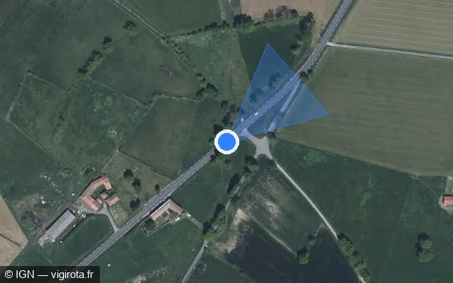 Vue satellite de l'emplacement du radar tourelle à Chazelles-sur-Lyon