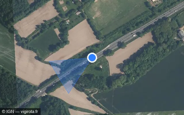 Vue satellite de l'emplacement du radar tourelle à Mauzé-sur-le-Mignon