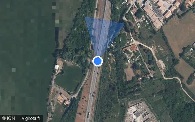 Vue satellite de l'emplacement du radar tourelle à Istres