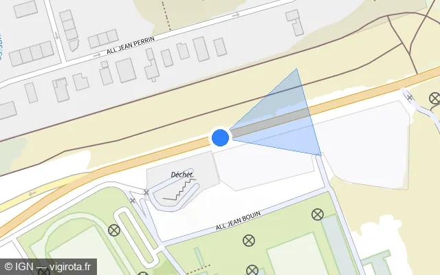 Vue plan de l'emplacement du radar tourelle à Fos-sur-Mer
