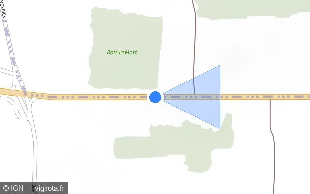 Vue plan de l'emplacement du radar tourelle à Sèvres-Anxaumont