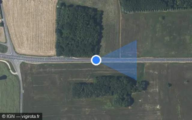 Vue satellite de l'emplacement du radar tourelle à Sèvres-Anxaumont