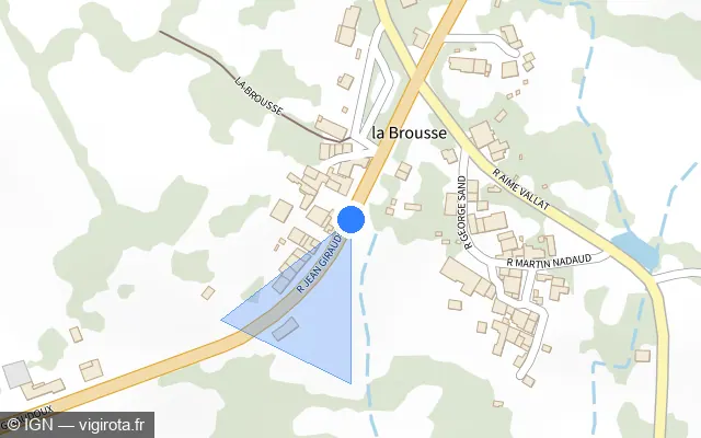 Vue plan de l'emplacement du radar tourelle à Droux