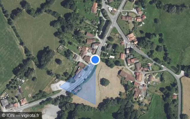 Vue satellite de l'emplacement du radar tourelle à Droux