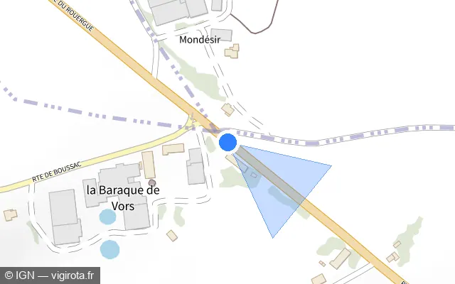 Vue plan de l'emplacement du radar tourelle à Baraqueville