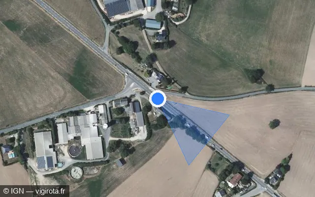 Vue satellite de l'emplacement du radar tourelle à Baraqueville