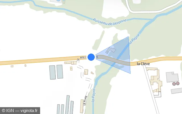 Vue plan de l'emplacement du radar tourelle à Chomérac