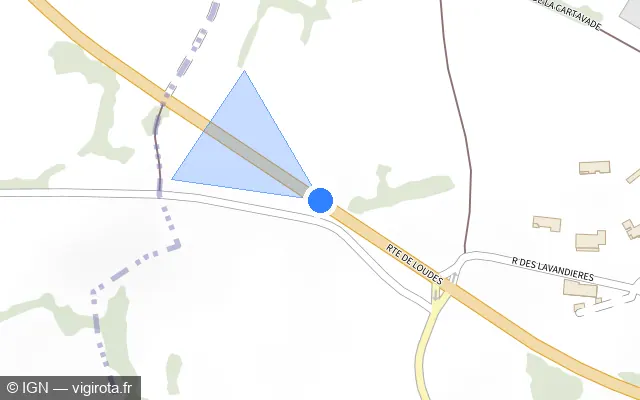 Vue plan de l'emplacement du radar tourelle à Vergezac