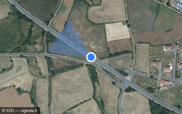 Vue satellite de l'emplacement du radar tourelle à Vergezac