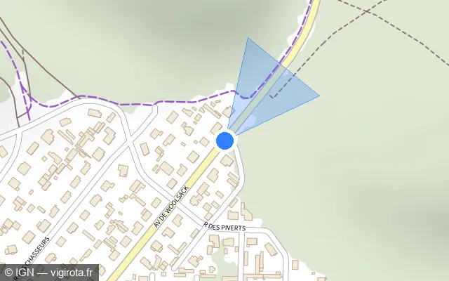 Vue plan de l'emplacement du radar tourelle à Mimizan