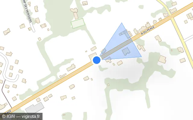 Vue plan de l'emplacement du radar tourelle à Lanobre