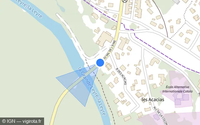 Vue plan de l'emplacement du radar tourelle à Mios
