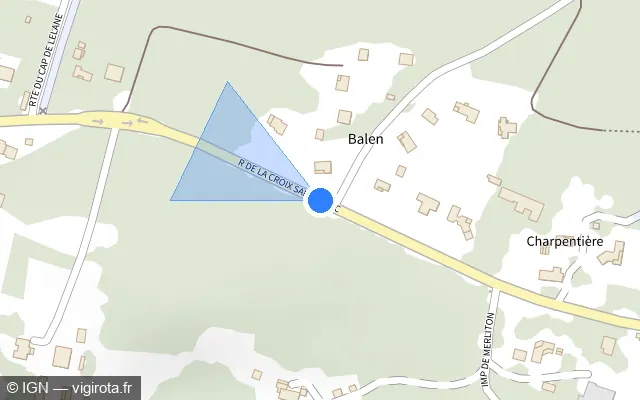 Vue plan de l'emplacement du radar tourelle à Taller