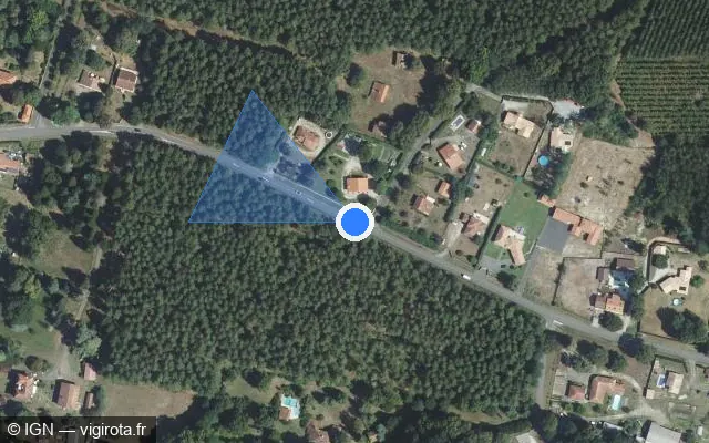 Vue satellite de l'emplacement du radar tourelle à Taller