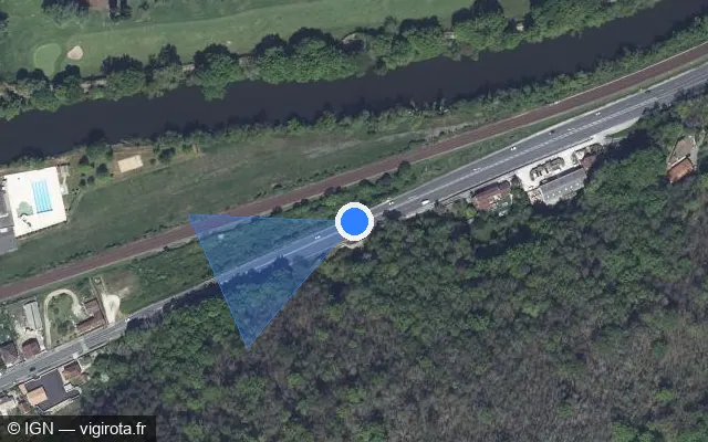 Vue satellite de l'emplacement du radar tourelle à Marsac-sur-l'Isle