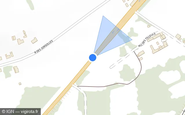 Vue plan de l'emplacement du radar tourelle à Beaumont Saint-Cyr