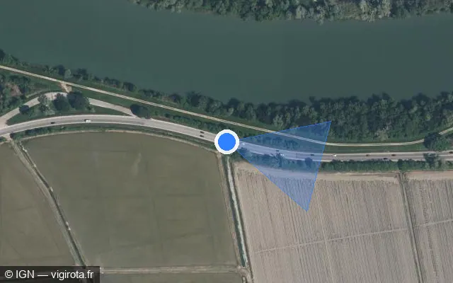 Vue satellite de l'emplacement du radar tourelle à Saint-Gilles