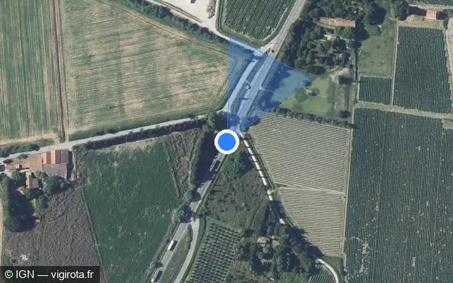 Vue satellite de l'emplacement du radar tourelle à Beaucaire