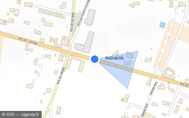 Vue plan de l'emplacement du radar tourelle à Moulidars