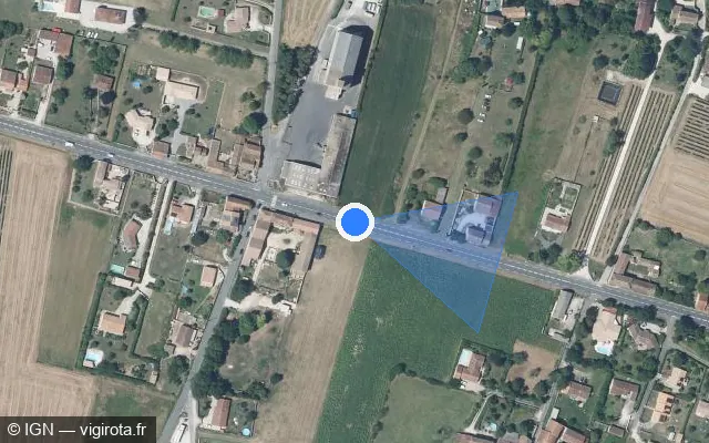 Vue satellite de l'emplacement du radar tourelle à Moulidars