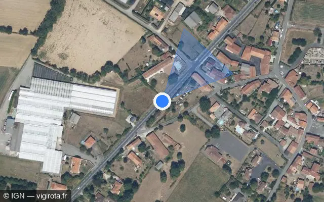 Vue satellite de l'emplacement du radar tourelle à Suaux