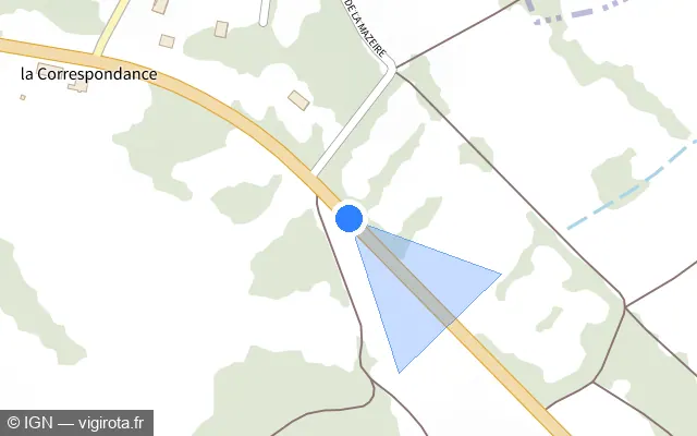 Vue plan de l'emplacement du radar tourelle à La Saunière