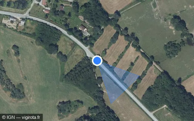 Vue satellite de l'emplacement du radar tourelle à La Saunière