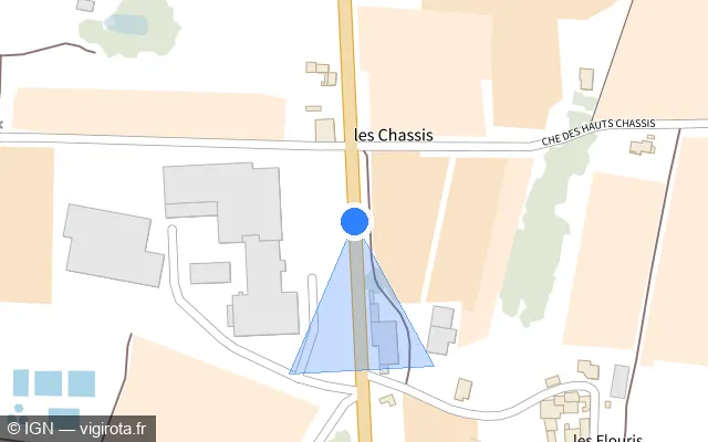 Vue plan de l'emplacement du radar tourelle à Pont-de-l'Isère
