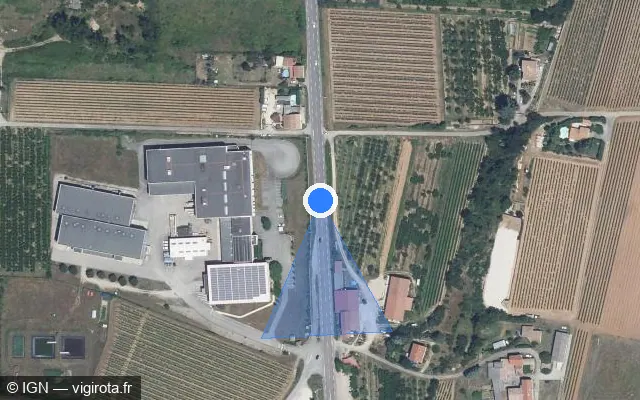 Vue satellite de l'emplacement du radar tourelle à Pont-de-l'Isère
